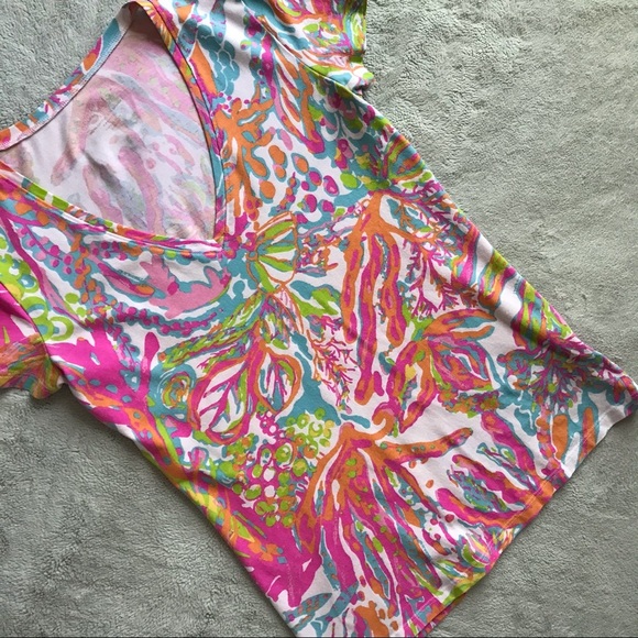 Lilly Pulitzer Michele Tee Scuba to Cuba Shirt XXS - Picture 1 of 10